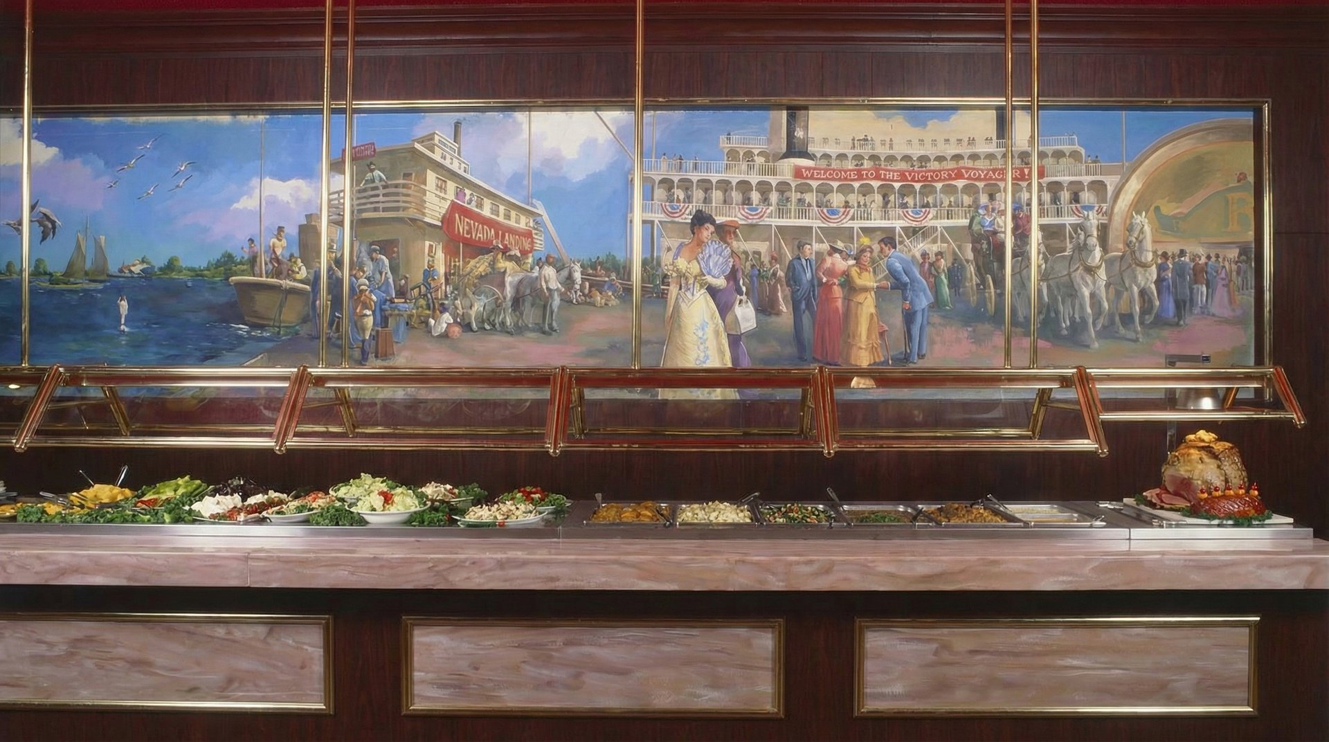 Bayou Belle Buffet with Victorian riverboat mural